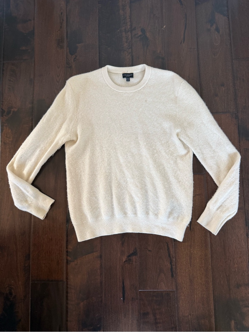 Club Monaco Cream Textured Crewneck Sweater